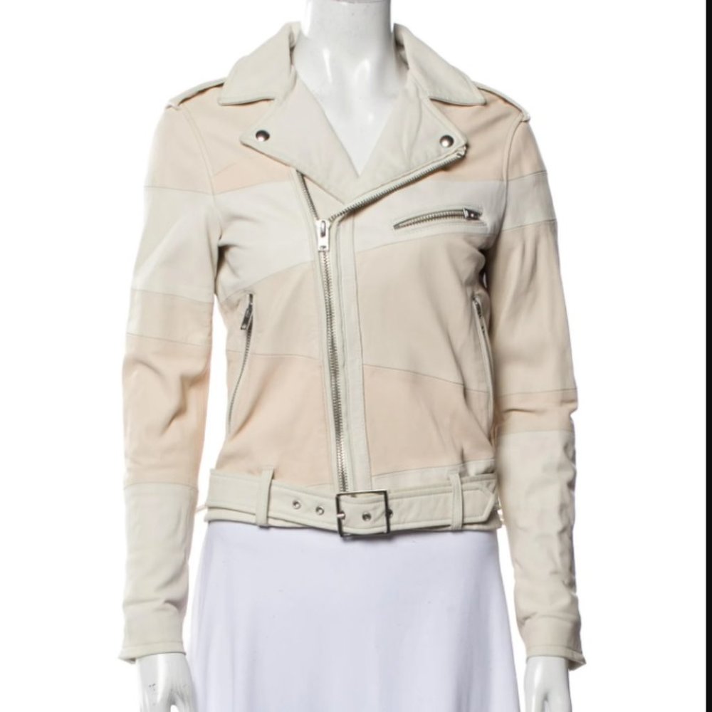 Iro Witney Pink Leather Moto Jacket sz. 38 / US 4